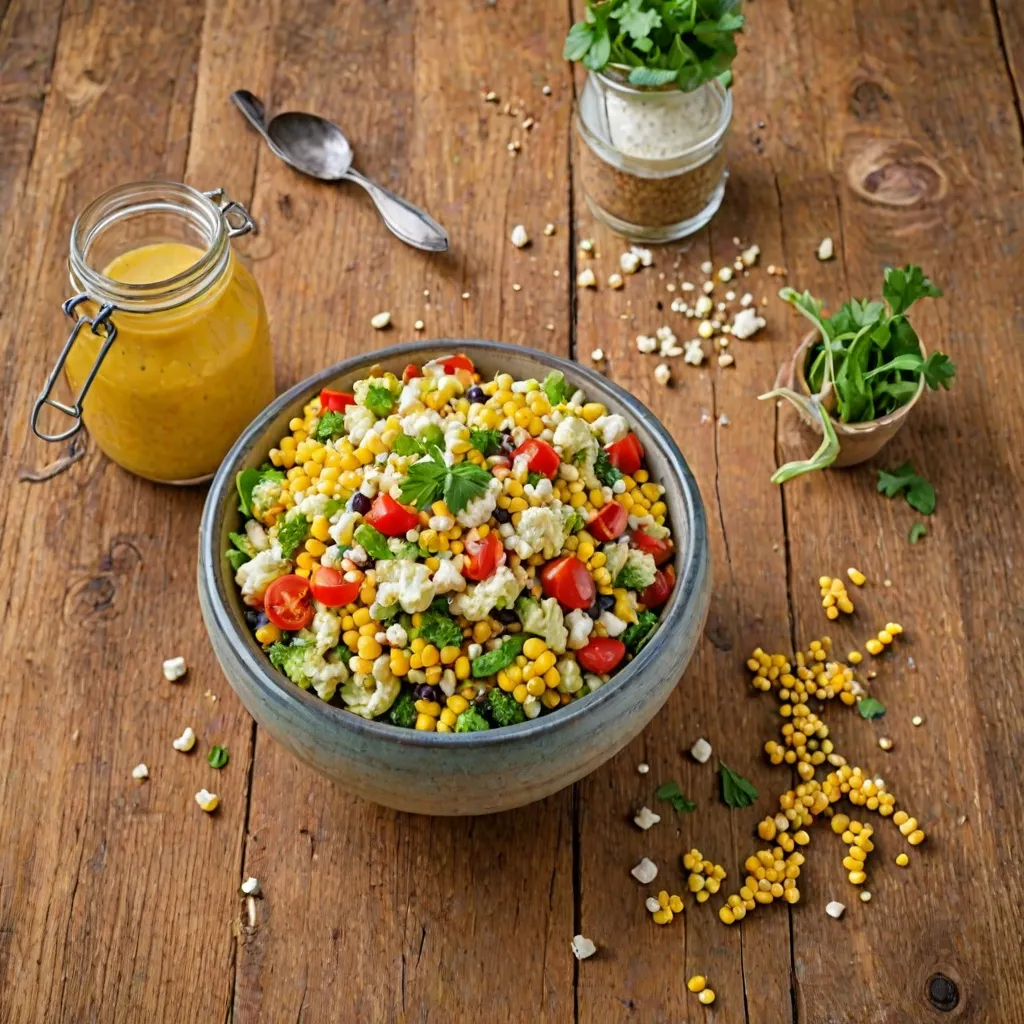 Sałatka z kalafiorem i kukurydzą - zdrowy przepis
